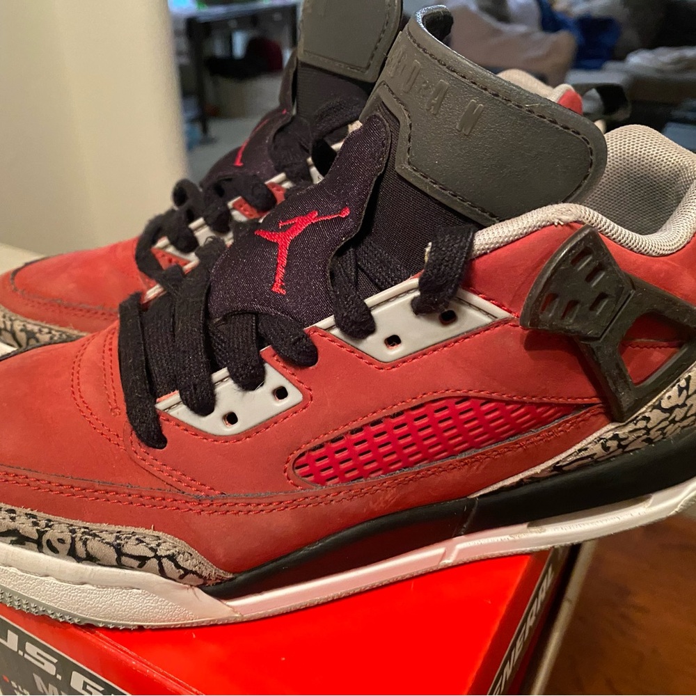 Jordan Kids Red and Gray Sneakers